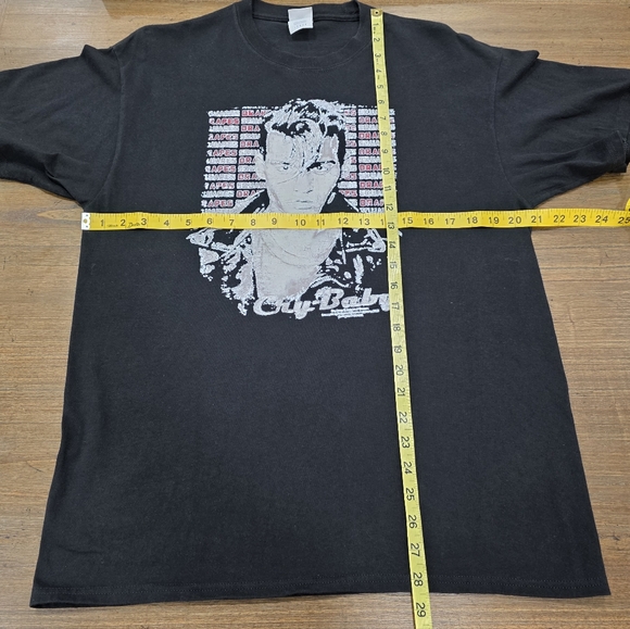 Cry-Baby Johnny Depp Drapes & Squares Black Short Sleeve Graphic TShirt Size L - Picture 8 of 10